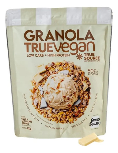 GRANOLA TRUE VEGAN - COCO COM CHOCOLATE BRANCO 200G