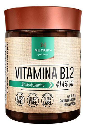 VITAMINA B12 METILCOBALAMINA - NUTRIFY -  120 CAPS