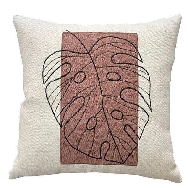 Almofada Bordada em Linho 52x52 – Lírica