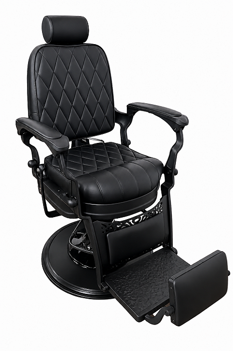 Cadeira de Barbeiro Profissional Londres Capitonê Reclinável Paragon Brasil
