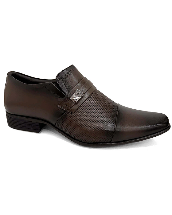 Sapato Jota Pe Social De Couro Air Bag Dark Brown