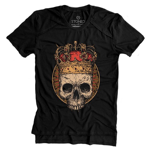 Camiseta Longline Gold King Skull