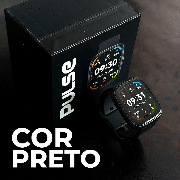 Pulse Smartwatch | Preto | à Prova d'Água| alexa integrada