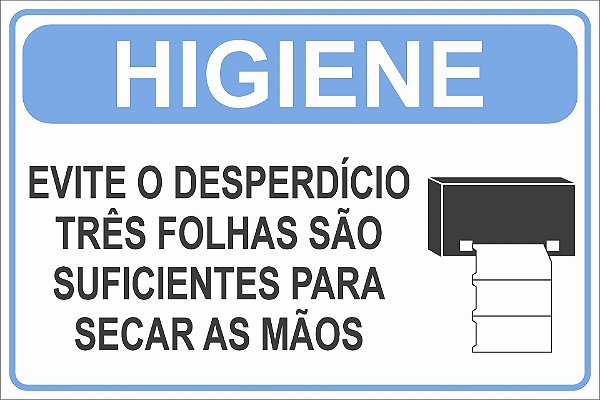 Placa Banheiro Papel Toalha