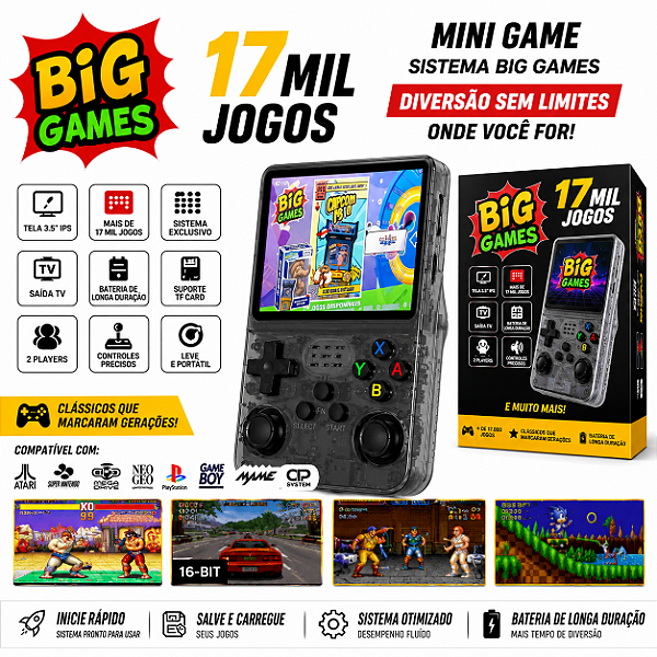 Mini Game Portatil Big Games 17mil jogos