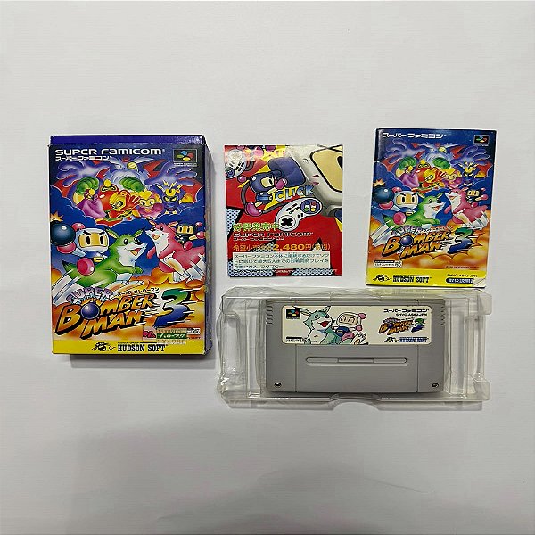 Super Bomberman 3 – Super Famicom / SNES Japonês Original