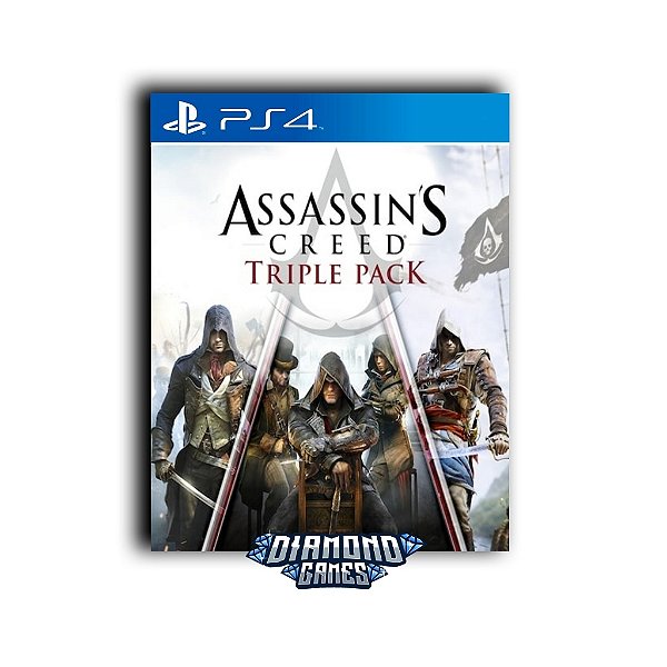 Assassin's Creed Triple Pack: Black Flag, Unity, Syndicate PS4 I VERSÃO DIGITAL