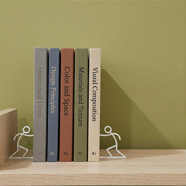 Aparador Livros Par de Bonecos Palito - Branco