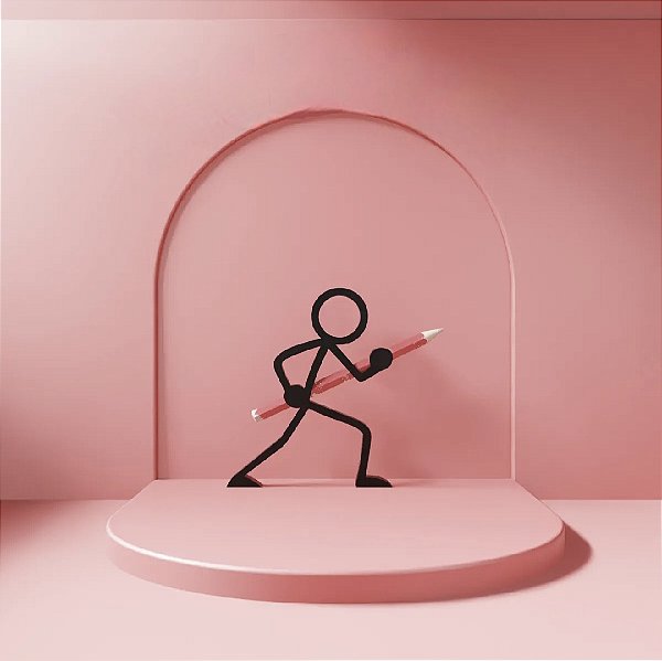 Porta Canetas Boneco Palito Guerreiro