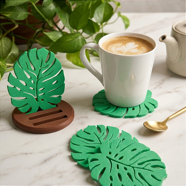 Porta Copos Monstera 5 pçs