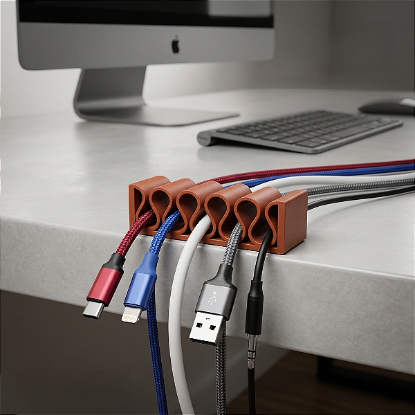 Organizador de Cabos 5 fios - marrom
