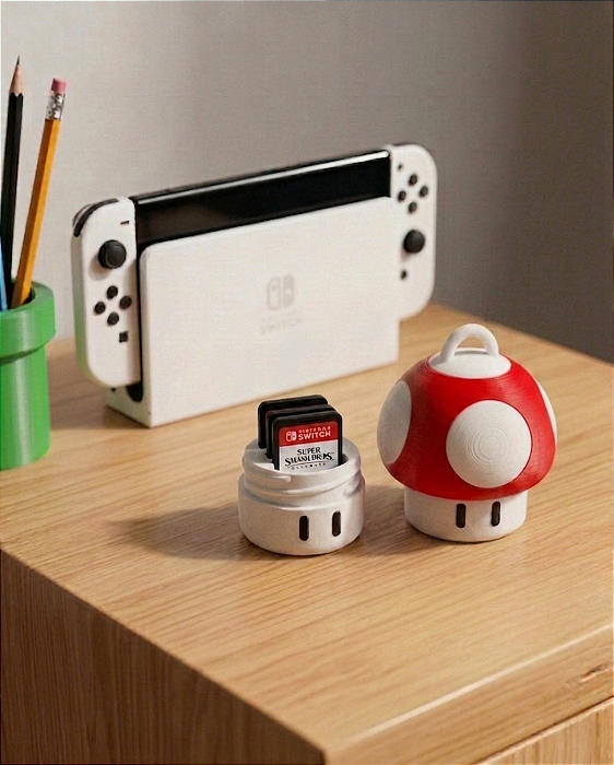 Case Cartucho Nintendo Switch power-Up Vermelho