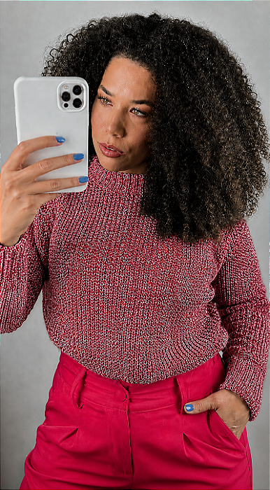 Blusa Linho Inverno Mix de Cores - Tam. Único - Veste do 36 ao 40