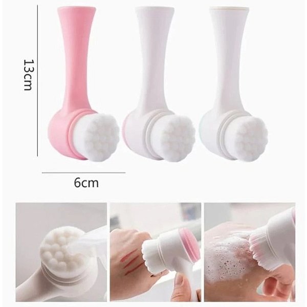 Escova de limpeza facial dupla face manual