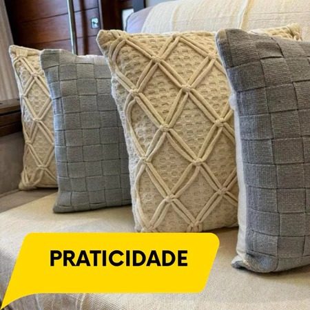Capas de almofada de algodão artesanais em estilo boho chic