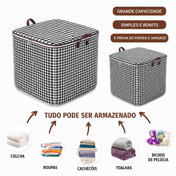Caixa Armazenamento de Roupas e Cobertores 180L Grande Capacidade