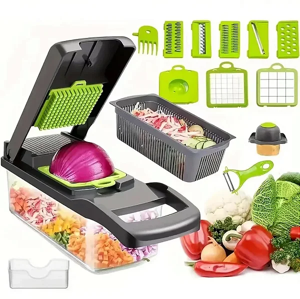 Conjunto de 16 peças de utensílios de cozinha multifuncionais manuais, cortador