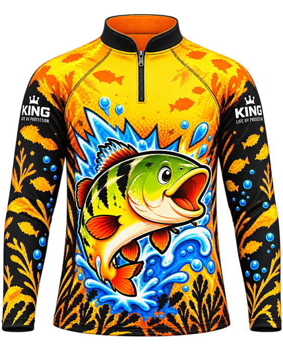 CAMISETA DE PESCA KING BRASIL COM PROTEÇÃO UV 50+ INFANTIL - TUCUNARÉ - KD00758