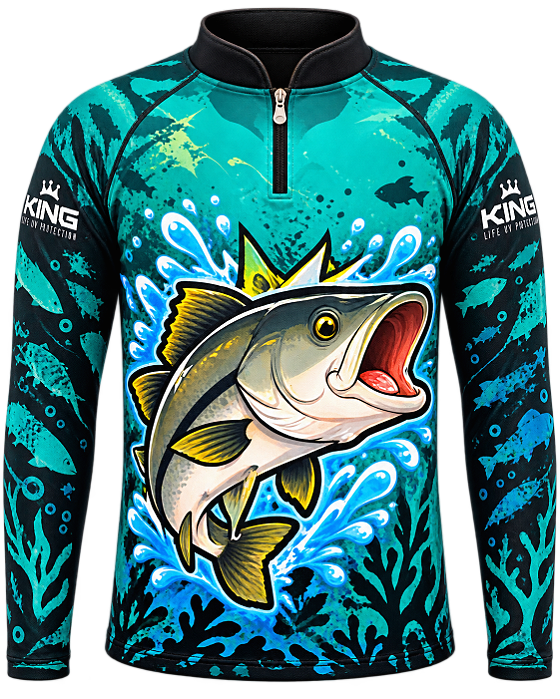 CAMISETA DE PESCA KING BRASIL COM PROTEÇÃO UV 50+ INFANTIL - ROBALO - KD00765