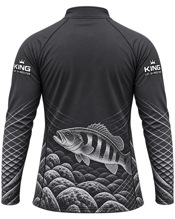 CAMISETA DE PESCA KING BRASIL COM PROTEÇÃO UV 50+ TUCUNARÉ PETRÓLEO - KD00771