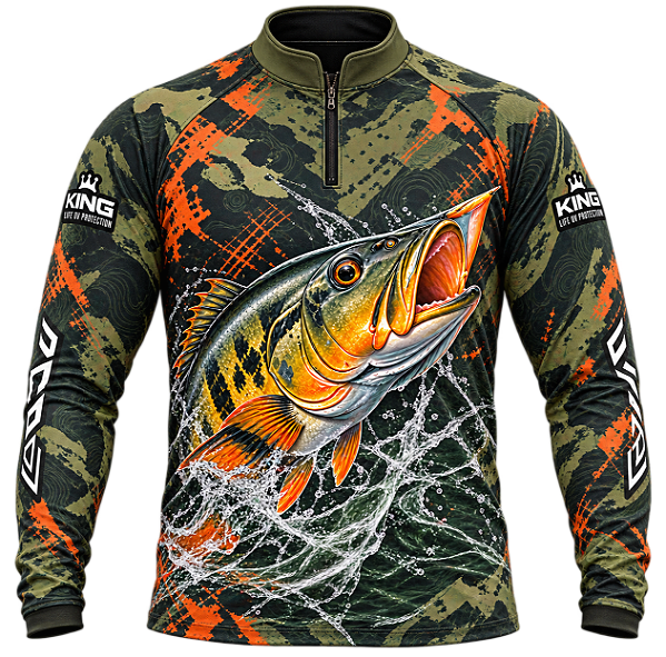 CAMISETA DE PESCA TUCUNARÉ CAMUFLADO SELVAGEM UV 50+ | KING – KD00802