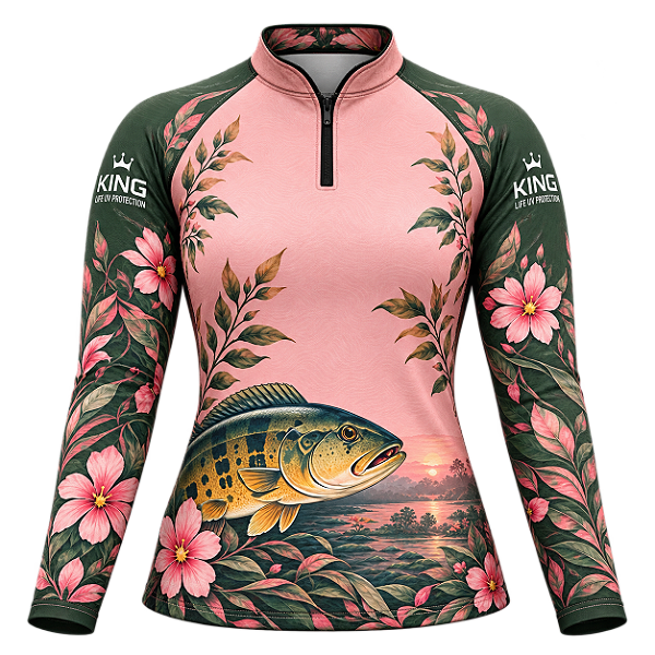 CAMISETA DE PESCA FEMININA TUCUNARÉ MEMÓRIAS DO RIO UV 50+ | KING – KD00808