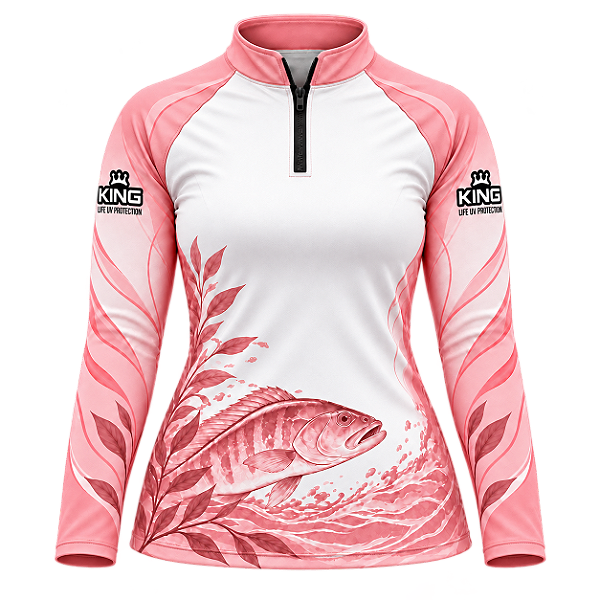 CAMISETA DE PESCA FEMININA TUCUNARÉ ROSA SERENA UV 50+ | KING – KD00809