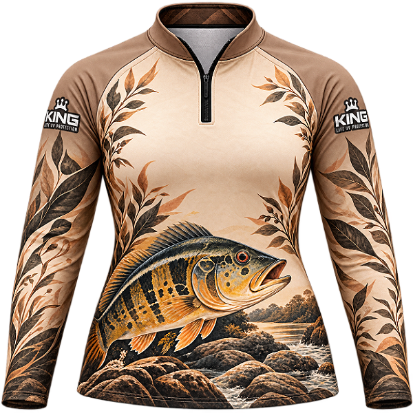 CAMISETA DE PESCA FEMININA TUCUNARÉ TROFÉU NATURAL UV 50+ | KING – KD00810