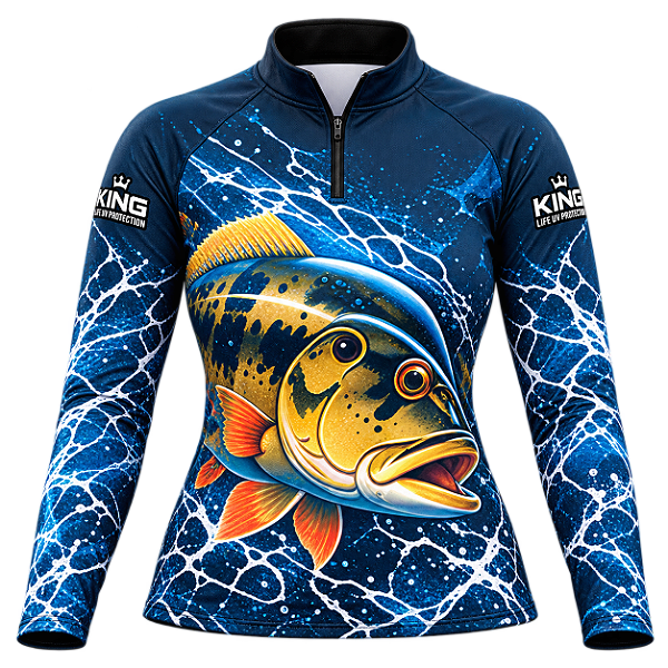 CAMISETA DE PESCA FEMININA TUCUNARÉ ÁGUA EM MOVIMENTO UV 50+ | KING – KD00811