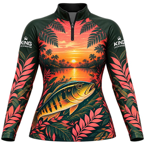 CAMISETA DE PESCA FEMININA TUCUNARÉ BRISA TROPICAL UV 50+ | KING – KD00812