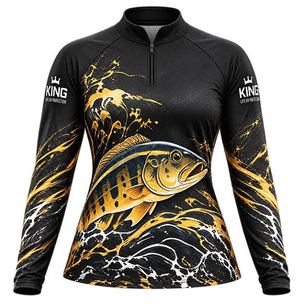 CAMISETA DE PESCA FEMININA TUCUNARÉ RASTROS DO RIO UV 50+ | KING – KD00813