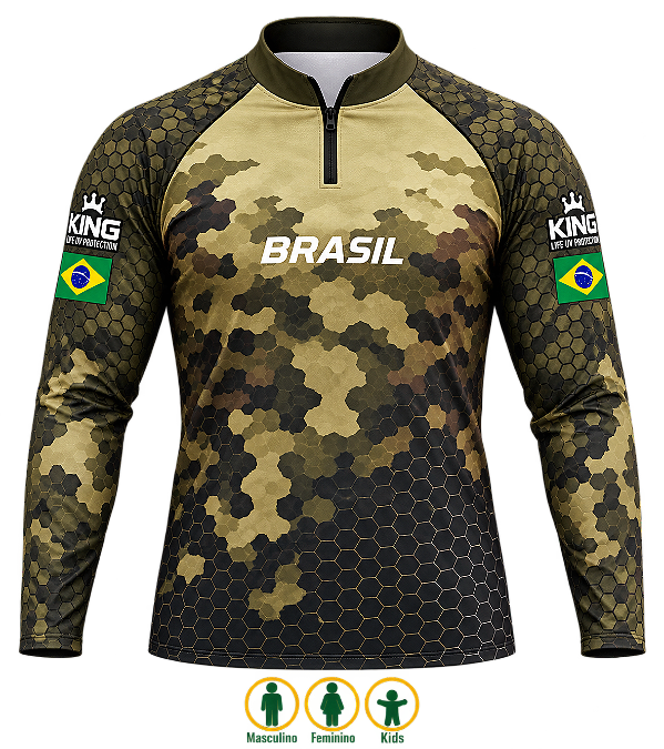 CAMISETA CAMUFLADA BRASIL UV 50+ | KING - KD01072