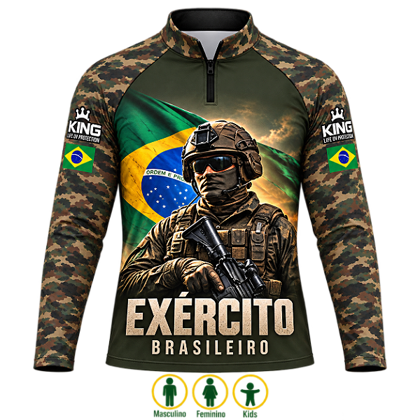 CAMISETA CAMUFLADA EXÉRCITO BRASILEIRO UV 50+ | KING - KD01076