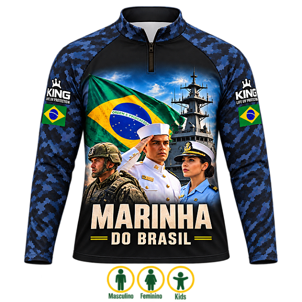 CAMISETA CAMUFLADA MARINHA DO BRASIL UV 50+ | KING - KD01077