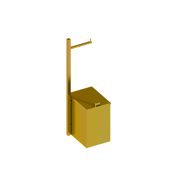 Coluna C/ Pap. Lixeira Quada Ouro Polido - 57.QD05.OP