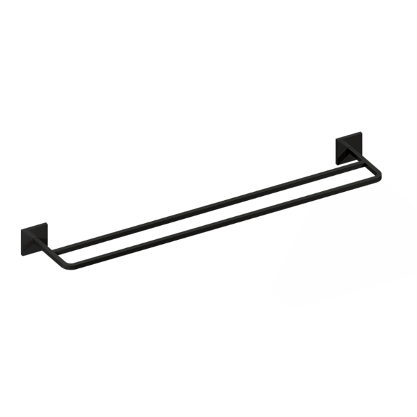 Toalheiro Duplo 60Cm Quada Preto Fosco - 09.QD02.PF