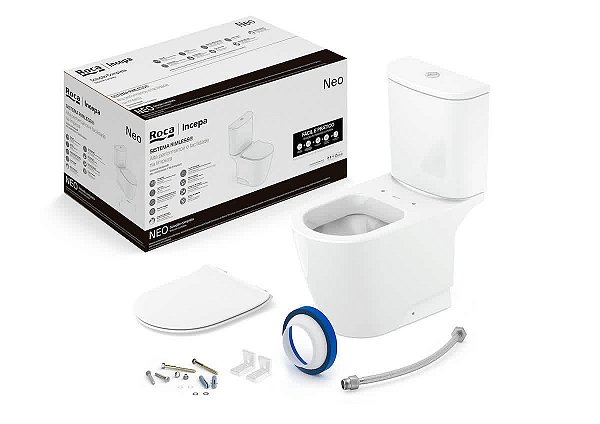 Kit Bacia Com Caixa, Assento Termofixo Soft Close E Complementos De Instalação Neo