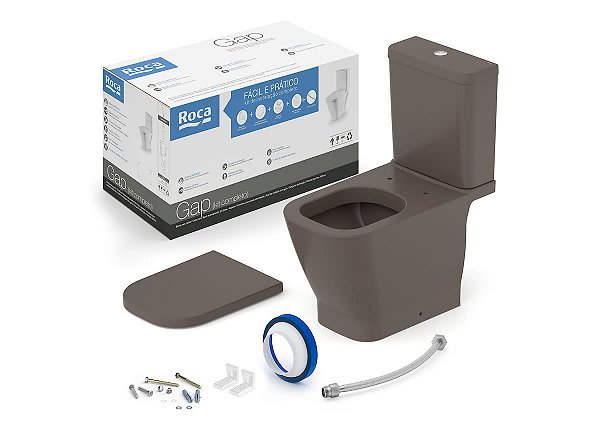 Kit Bacia Com Caixa, Assento Termofixo Com Queda Amortecida E Complementos De Instalação Gap - C323723011