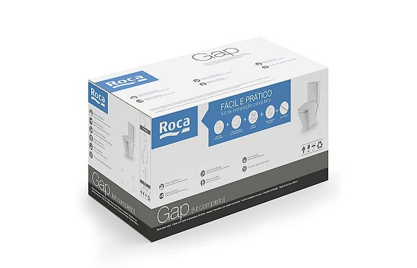 Kit Bacia Com Caixa, Assento Termofixo Com Queda Amortecida E Complementos De Instalação Gap - C323723007