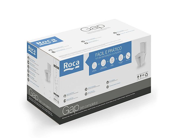 Kit Bacia Com Caixa, Assento Termofixo Com Queda Amortecida E Complementos De Instalação Gap - C323723010