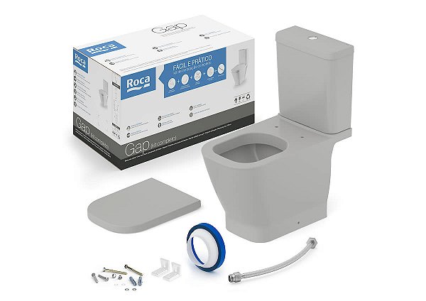 Kit Bacia Com Caixa, Assento Termofixo Com Queda Amortecida E Complementos De Instalação Gap - C323723017