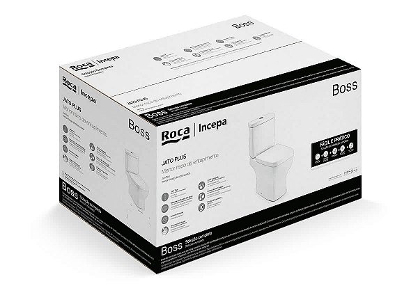 Kit Bacia Com Caixa, Assento Termofixo Soft Close E Complementos De Instalação Boss