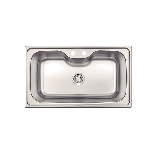 Cuba De Sobrepor Tramontina Morgana Maxi 78 Fx Em Aço Inox Com Acabamento Escovado Com Válvula 86X50 Cm
