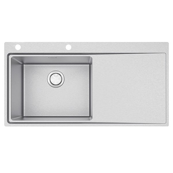 Cuba De Sobrepor Tramontina Design Collection Smooth 1C 50 Plus Ex Em Aço Inox Com Acabamento Acetinado 100X52 Cm