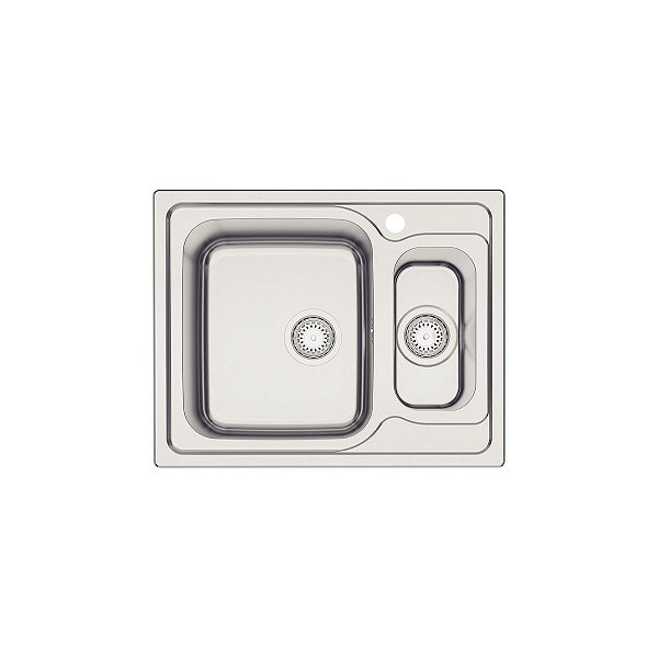Cuba De Sobrepor Tramontina Marea Deep 1.5C 34 Em Aço Inox Com Acabamento Escovado 62 X 50 Cm Com Válvula E Furo Para Torneira