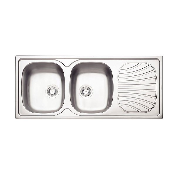 Cuba De Sobrepor Tramontina Alpha 2C 34 R Em Aço Inox Com Acabamento Natural 116 X 50 Cm