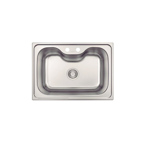 Cuba De Sobrepor Tramontina Morgana 60 Fx Em Aço Inox Com Acabamento Escovado 69 X 49 Cm Com Válvula