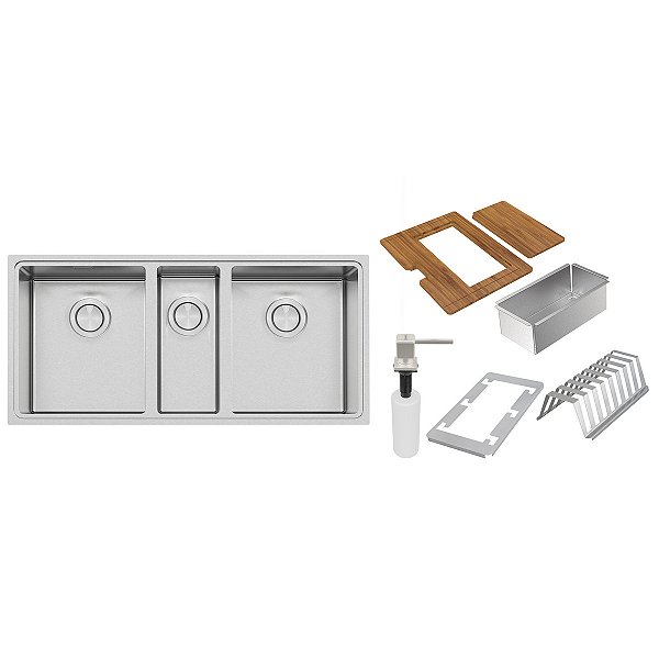 Cuba Tramontina Design Collection Quadrum 2.5C 34 Em Aço Inox Com Acessórios