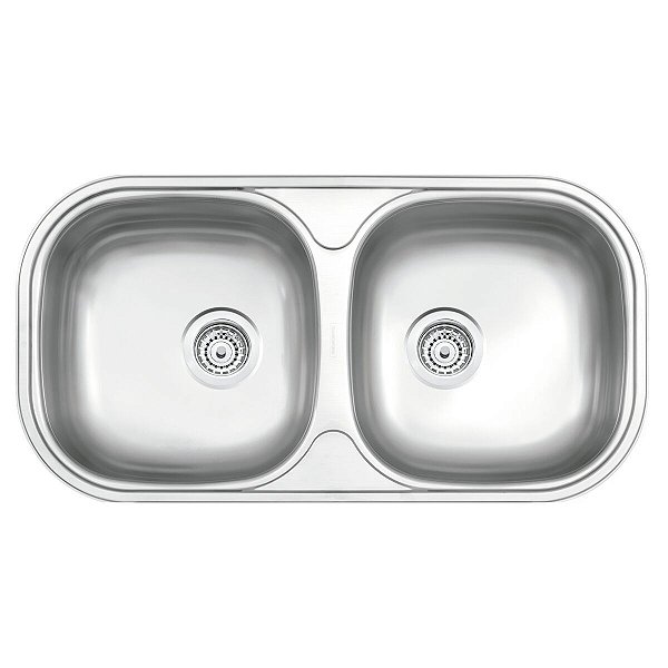 Cuba De Embutir/Sobrepor Tramontina Isis 2C 34 Bs Em Aço Inox Escovado 78X40 Cm