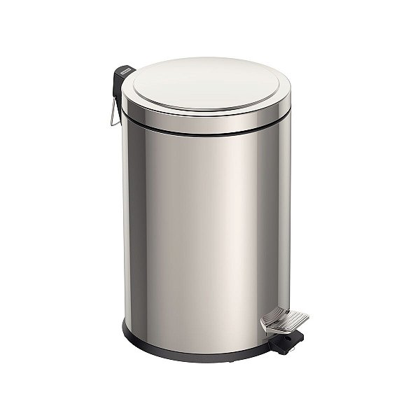 Lixeira Com Pedal Tramontina Brasil Em Aço Inox Com Acabamento Polido E Balde Interno 20 L